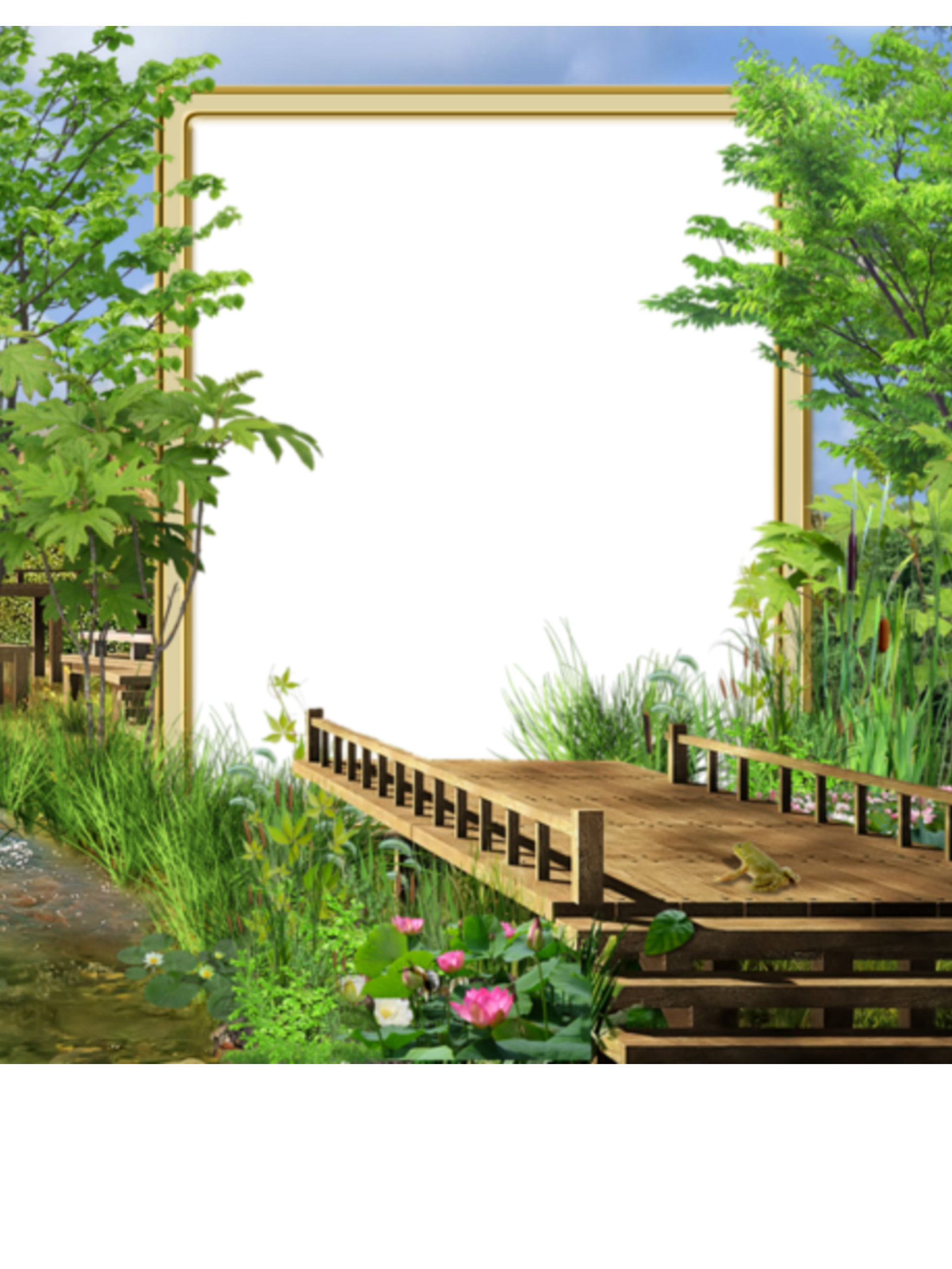 ftestickers background frame landscape bridge...