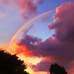 beauty cloudemoji cloudclipart cloud heaven sparkling sky aesthetic aestheticsky rainbow rainbowlight