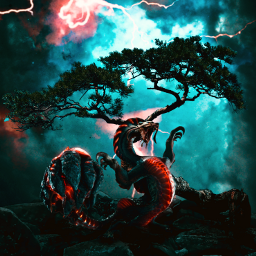 tree dragon fantasy art digitalart drawing painting magic ancient freetoedit