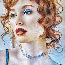 portrait gingerhair woman redhead watercolorpainting watercolor
