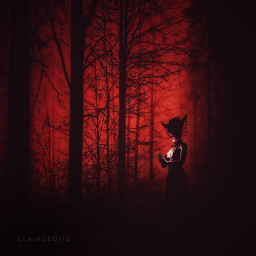 red woods dark horror evening shadowy forest lady fantasy creepy scary freetoedit