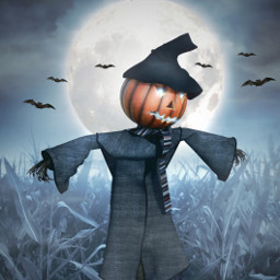 freetoedit manipulation madewithpicsart creepy scary scarecrows dark moonlight nightsky colochis89 fchalloween2022 halloween2022