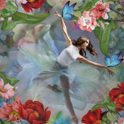 aesthetic woman girl fantasy flowers artwork overlay butterfly butterflies fly balerina doubleexposure imagination ballet ballerina dancer freetoedit