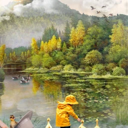 irchatsoff hatsoff autumn pond kid forest theclouds mountains ducks freetoedit