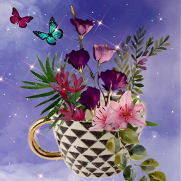 brillaperla createdbymargarita createdwithpicsart flowers butterflies artistic freetoedit ircpurplesky purplesky