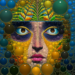 digitalart modernart popart artisticexpression colorful bubbles woman portrait myedit freetoedit