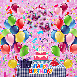 leogang happybirthday birthdaygirl sup grateful balloons party confetti cake leo firesign sarahsalsas background birthday birthdayparty picsart picoftheday picsartedit myedit digitalart wow birthdayedit