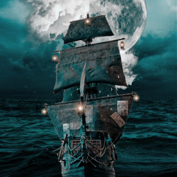 pirate moon sea graphicdesign graphics freetoedit