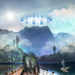sonho dream surrealism nature unreal portal sky ceu aurevoir art digitalart artedigital freetoedit