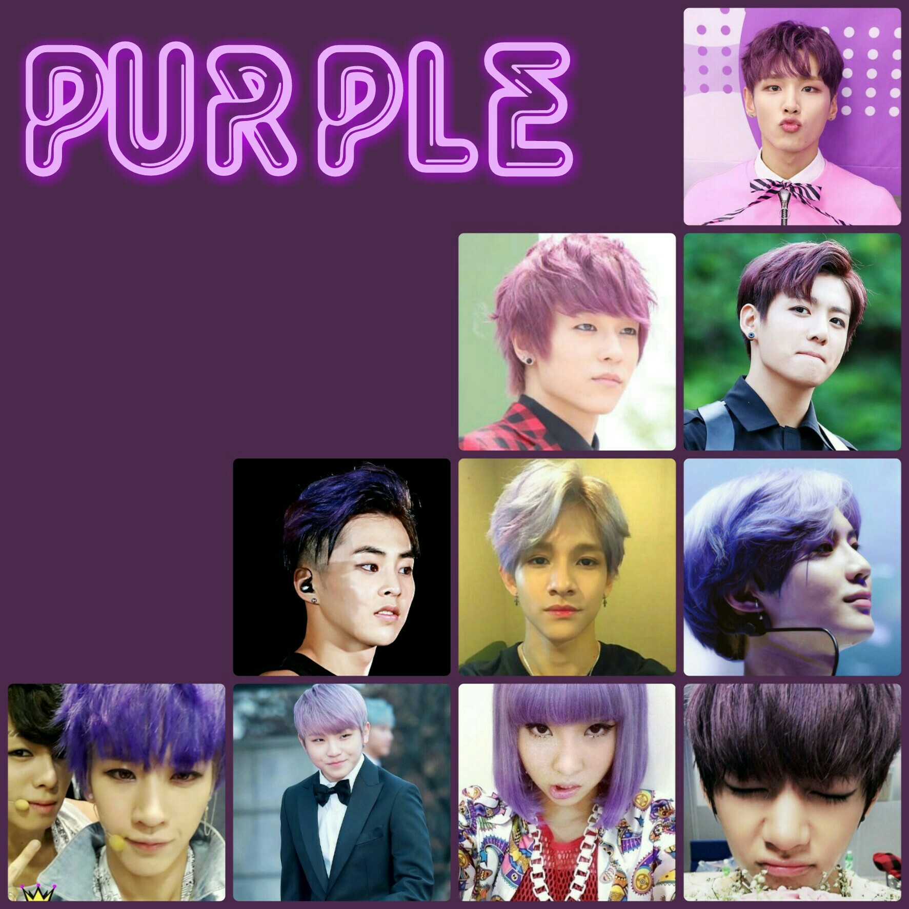 Kpop Idols With Purple Hair Gunmin B I G Ljoe Te