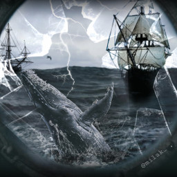 picsartchallenge picsart challenge edit editedbyme milak water ocean boat whale nature brokenglass freetoedit srcthewhale thewhale