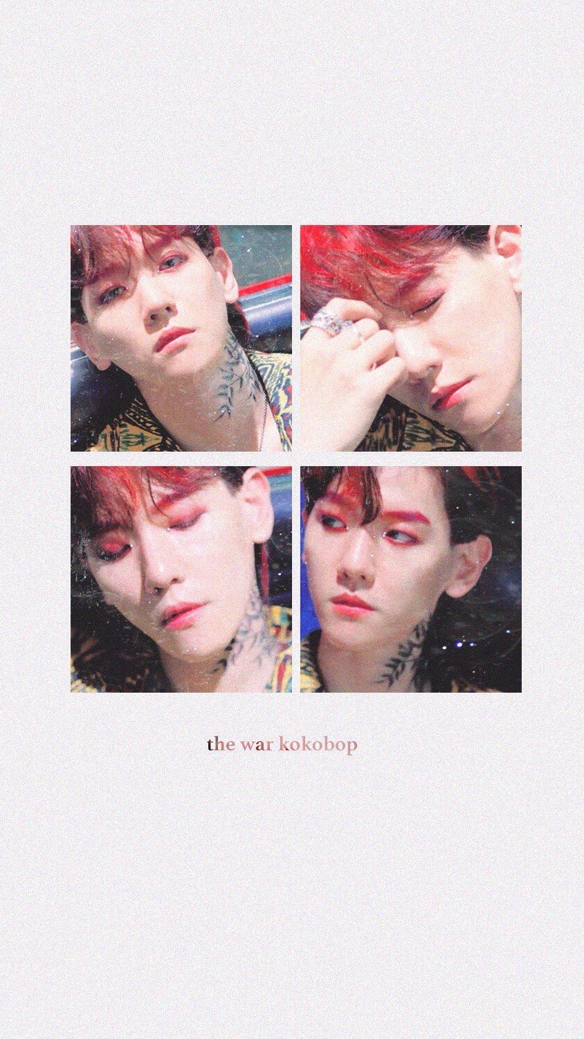 Freetoedit Exo Thewarexo Kokobop Baekhyun Red Wallpaper
