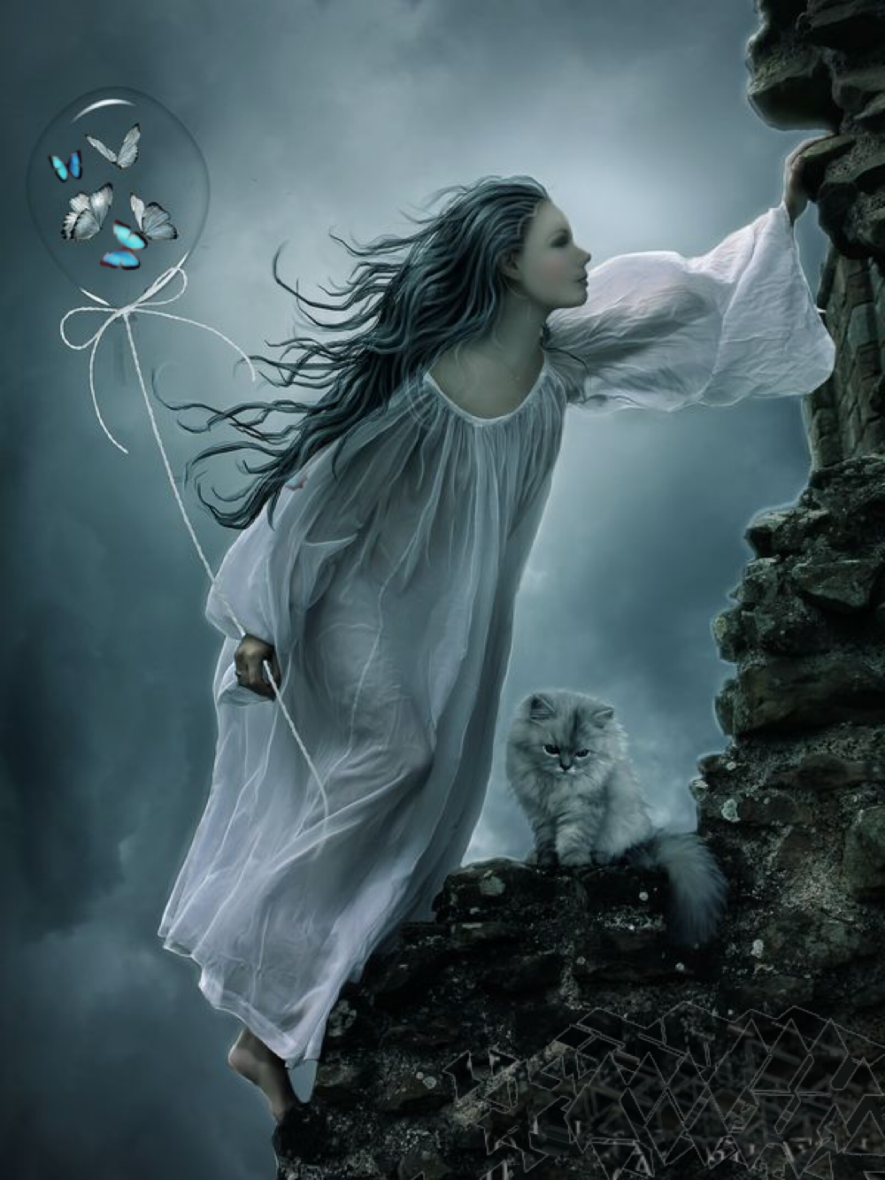 Sad god. Jessica Allain. Художники фэнтези Готика. Астрал фэнтези. Женщина призрак с цепями.