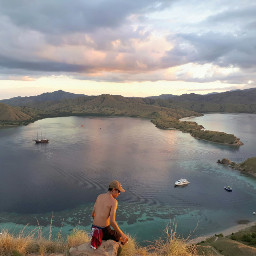 colorful hill komodo island indonesia