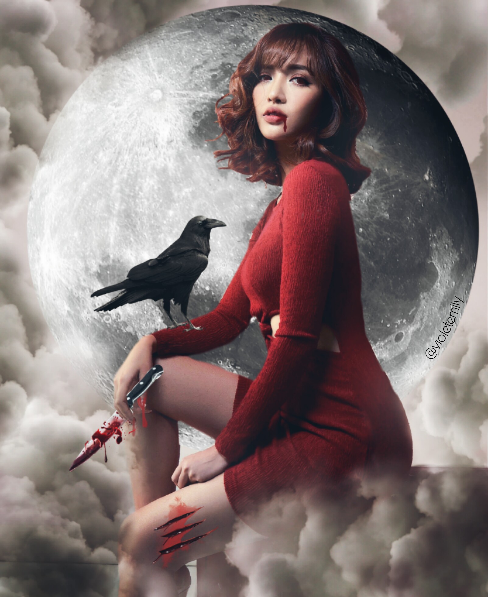 Instagram vio_emy vampire creppy red girl badgirl bi... - 1603 x 1959 jpeg 375kB