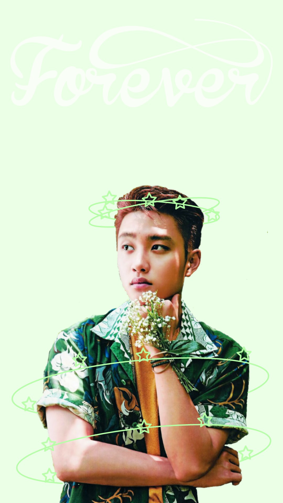  exo  d o  do kyungsoo wallpaper  green forever stars 