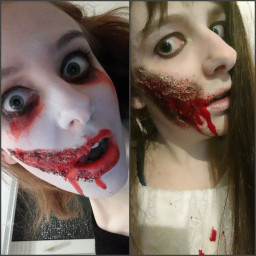 left right face halloween makeup
