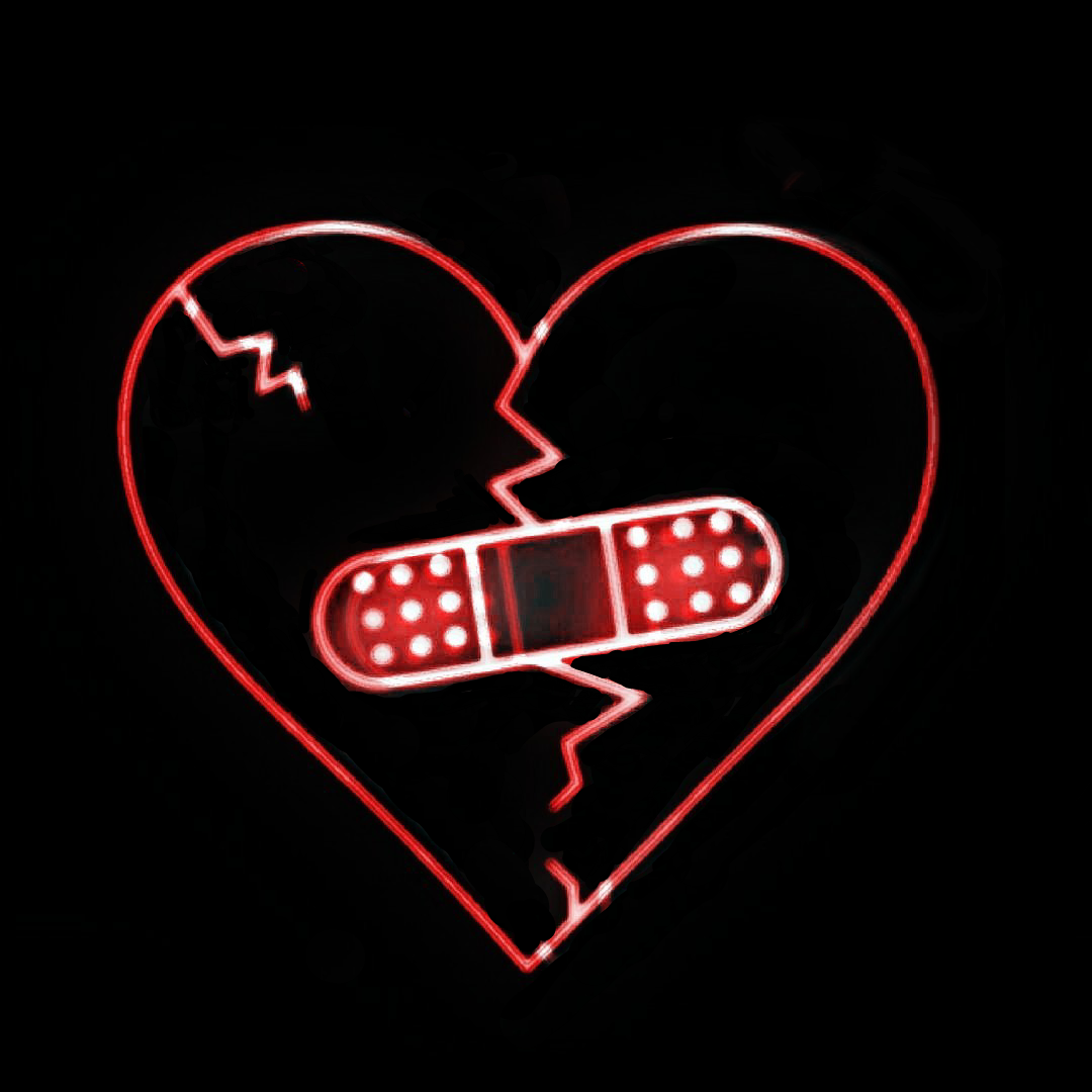 Neon Red Aesthetic Wallpaper Broken Heart - canvas-gleep