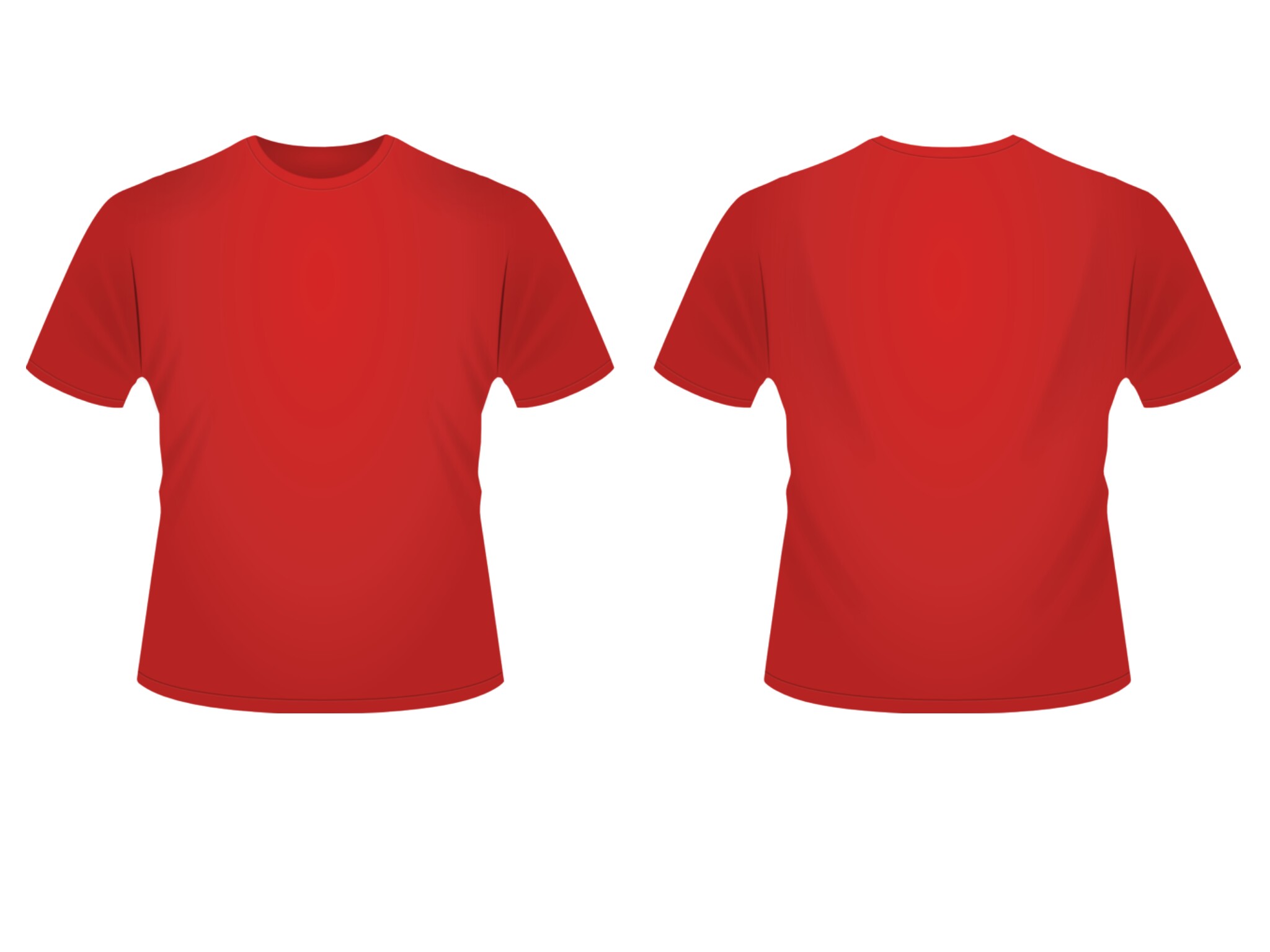 Красная футболка перед и спина