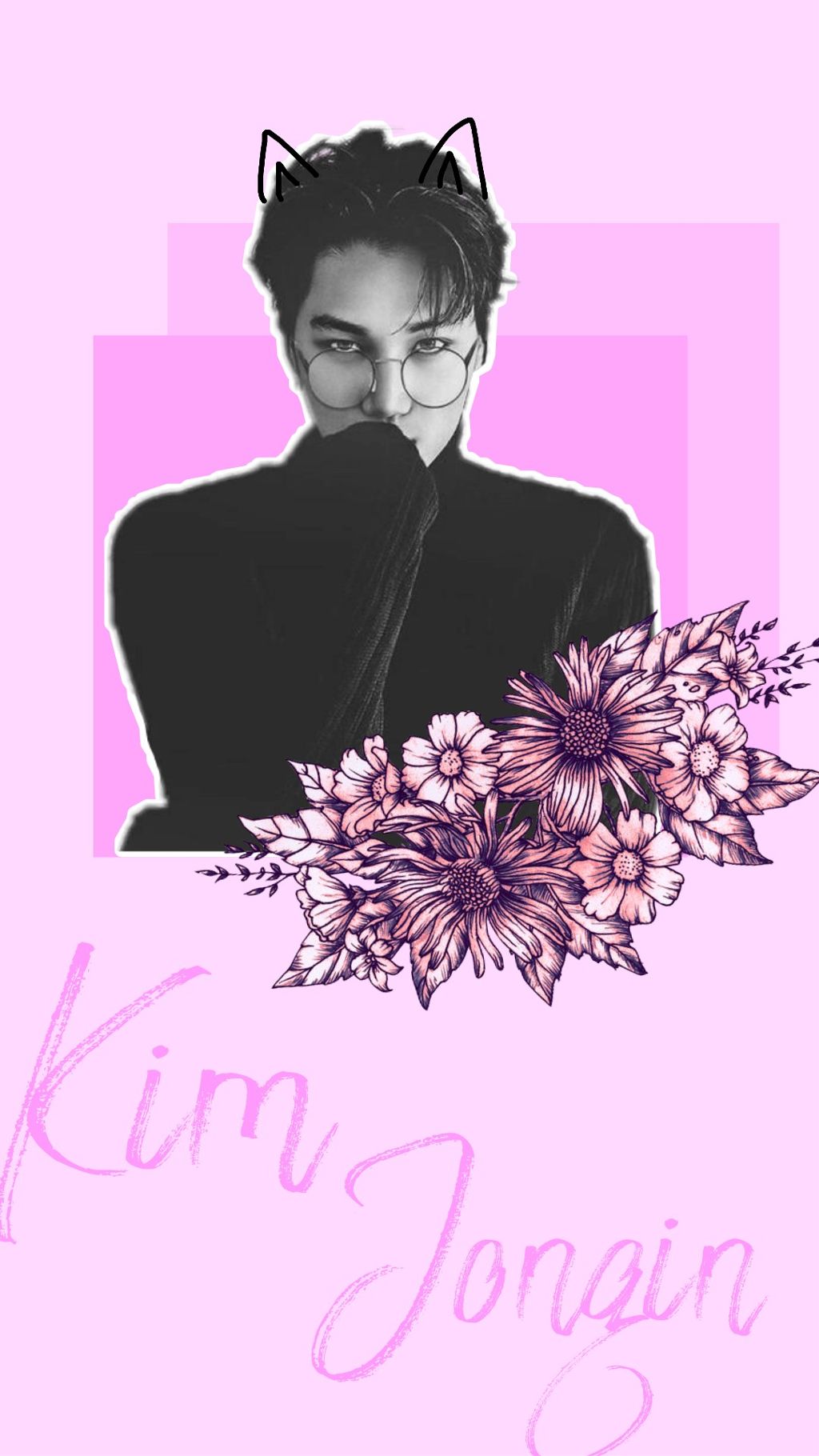 Exo Kai Kim Jongin Wallpaper Pink Flower