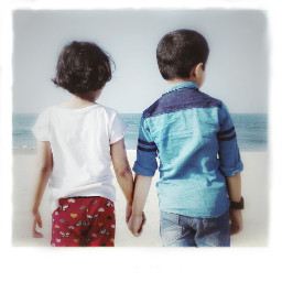 freetoedit children sea beach siblings