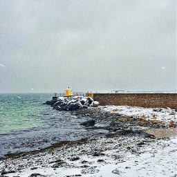 wintersea sweden seaside cold snowing