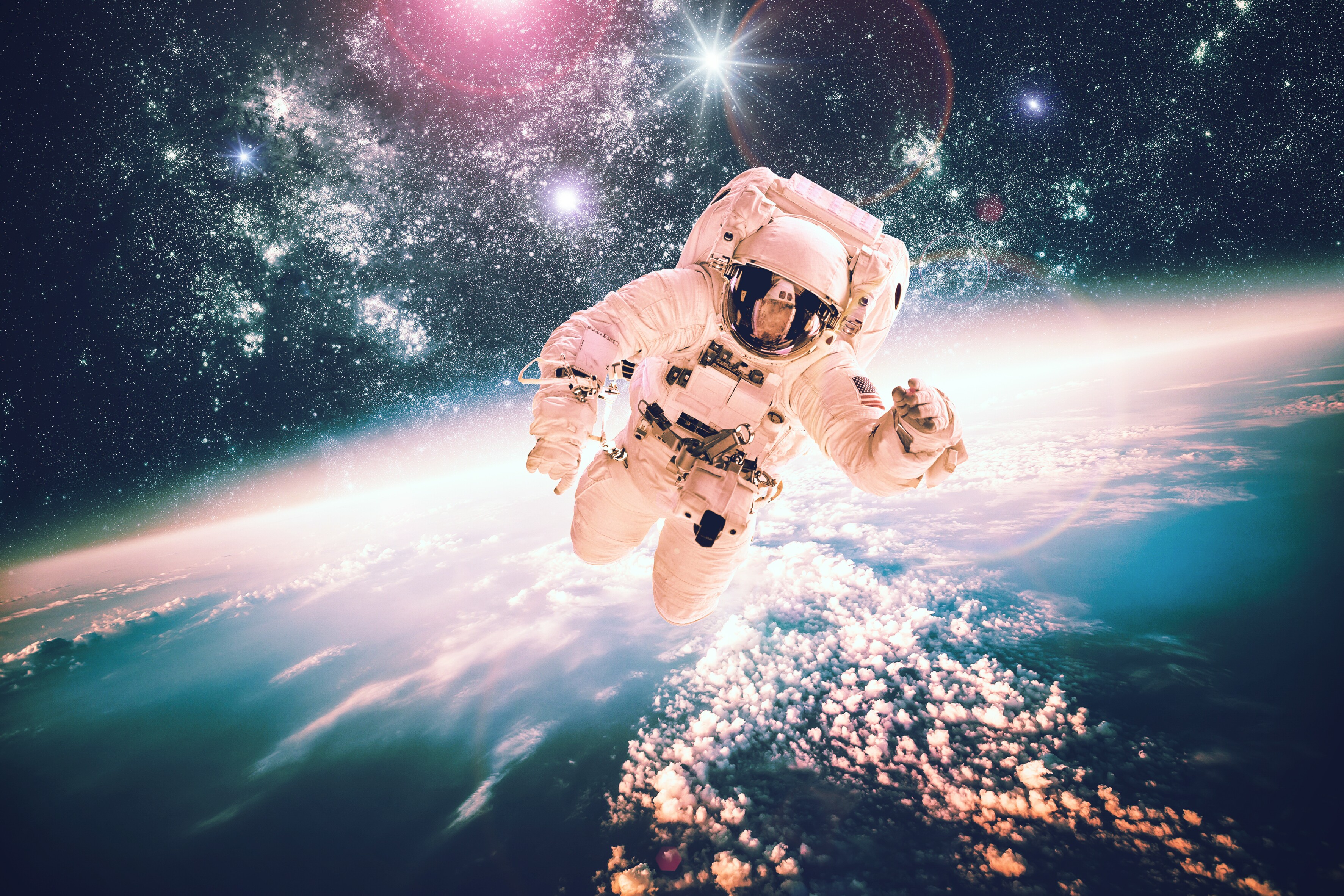 picsart space astronaut earth galaxy...