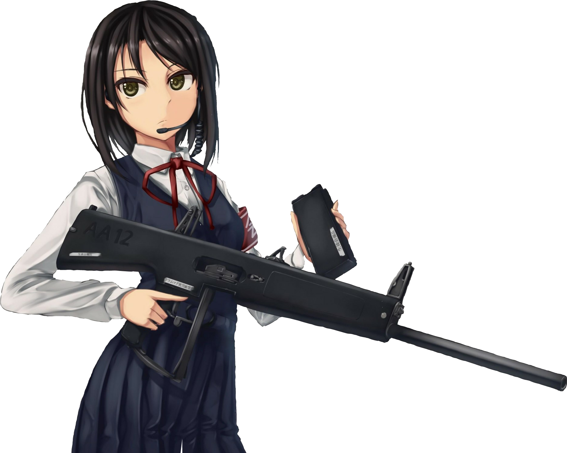 Hd Anime Gun Png Anime Gun Girl Transparent Emoji Emoji Holding Gun ...