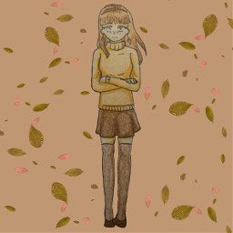 mydrawing personification fall leafes orange freetoedit