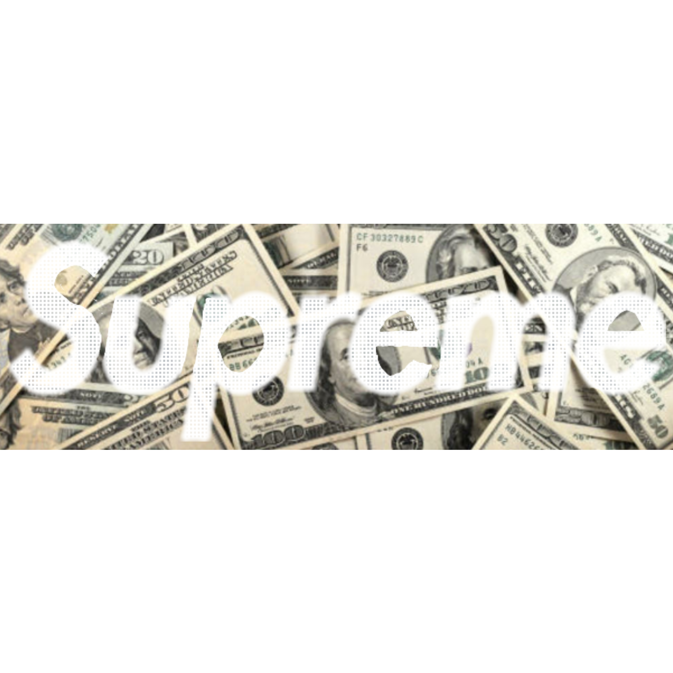 supreme money sticker