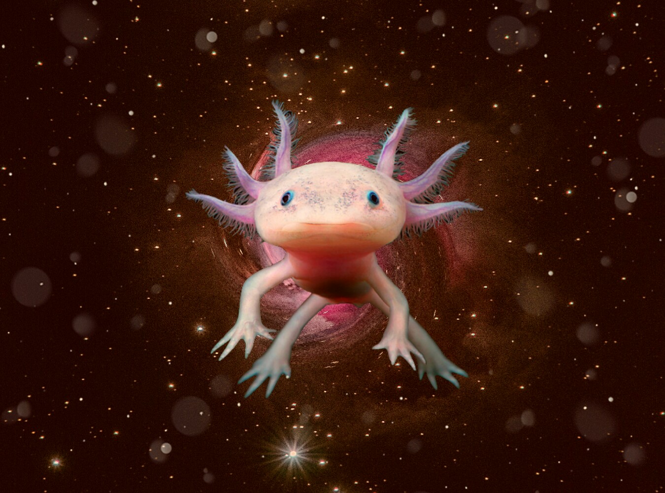 freetoedit axolotl deity prophecy image by @glitchartiste