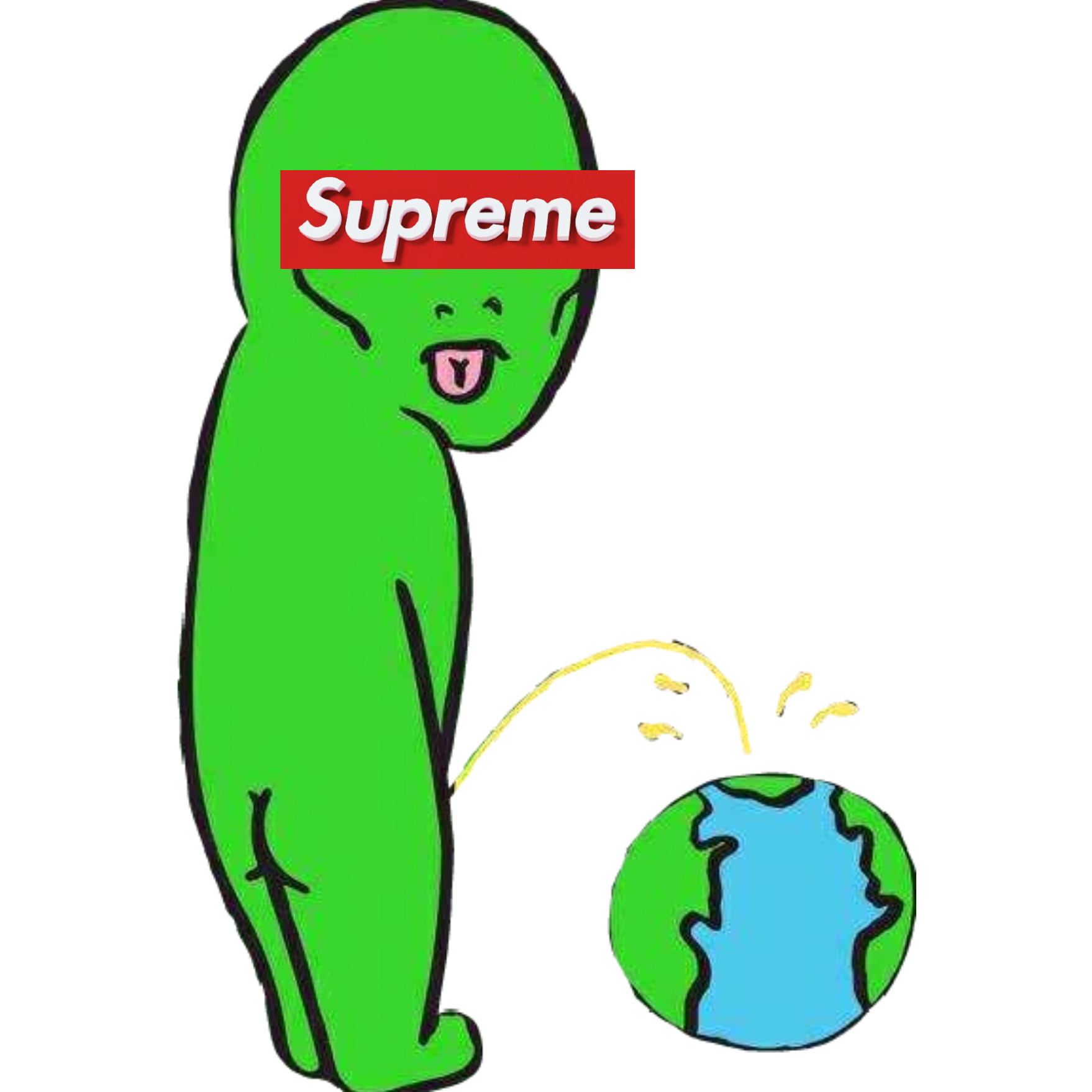 Supreme Ripndip Alien Space Earth Sticker By Supremeasf