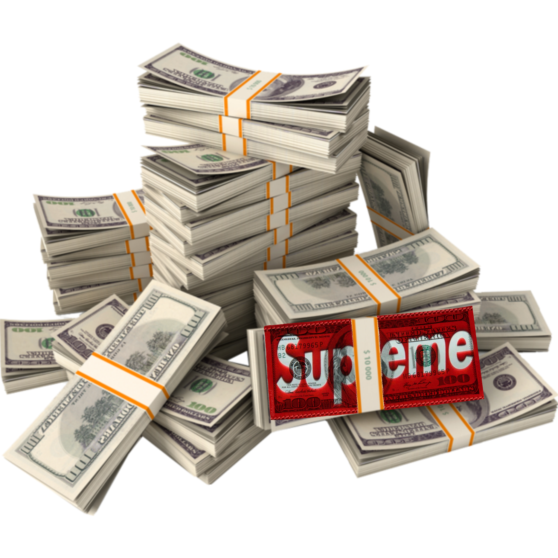 supreme dollar sticker