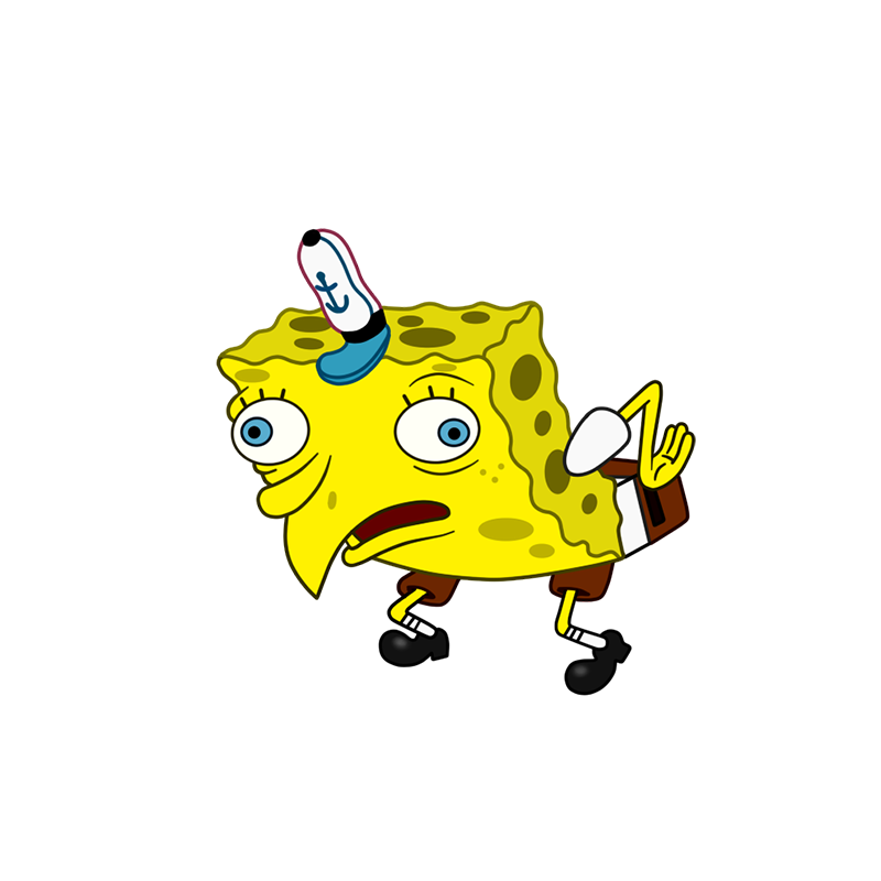 Memes Spongebob Tumblr Yellow Sponge Mocking Sticker