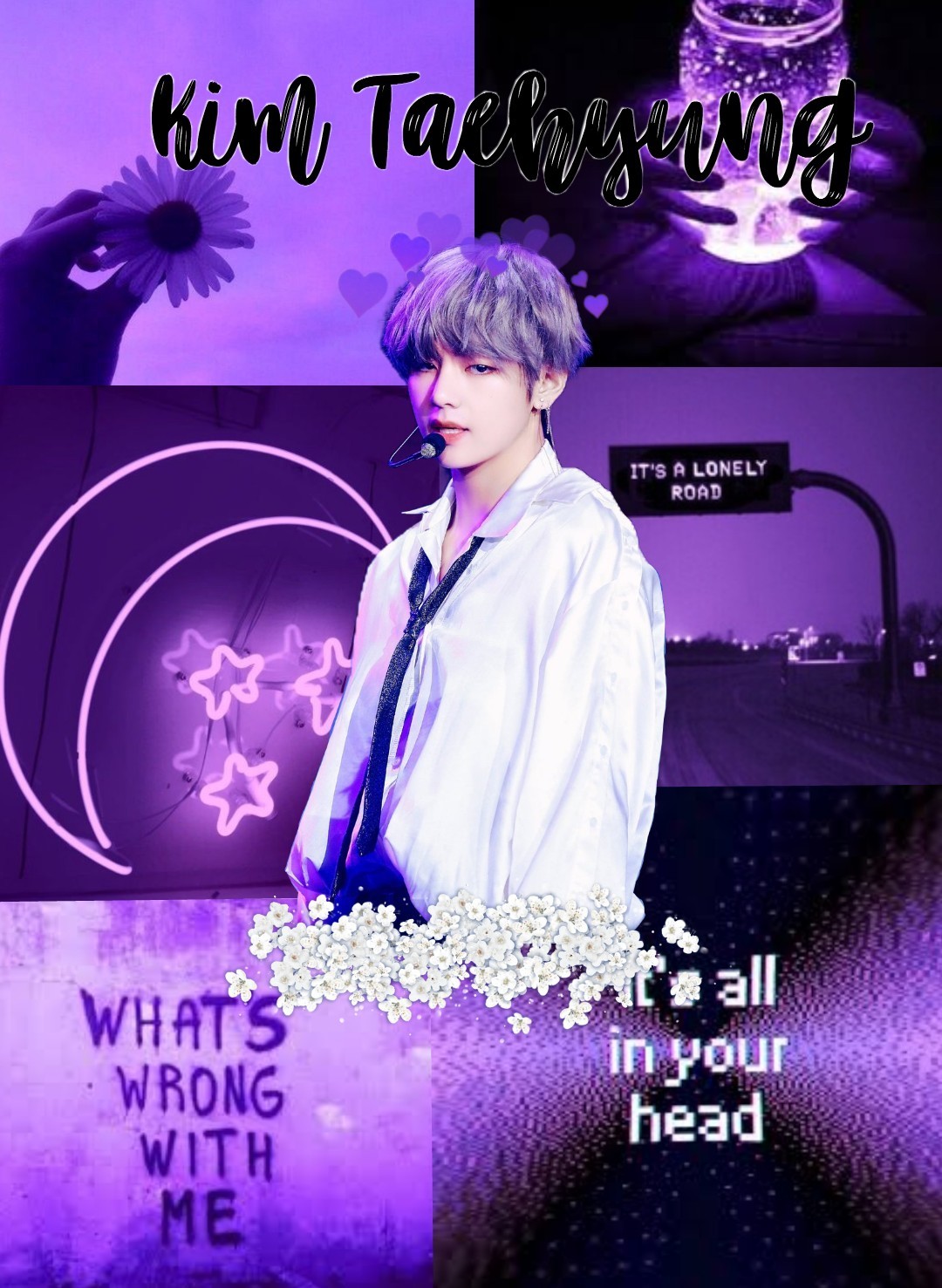 freetoedit kim taehyung purple aesthetic v wallpaper...