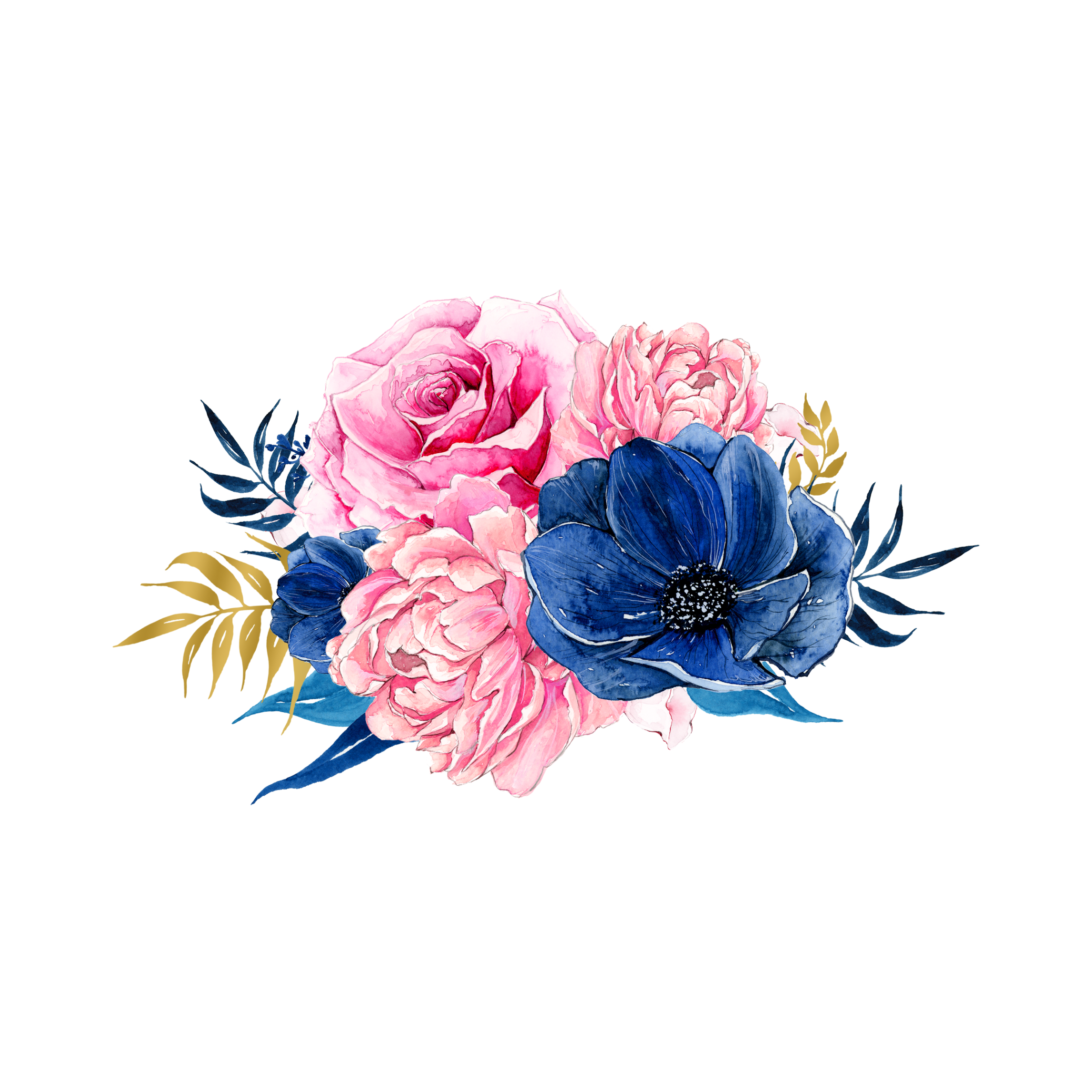 blue flowers floral bouquet - Sticker by Bianca