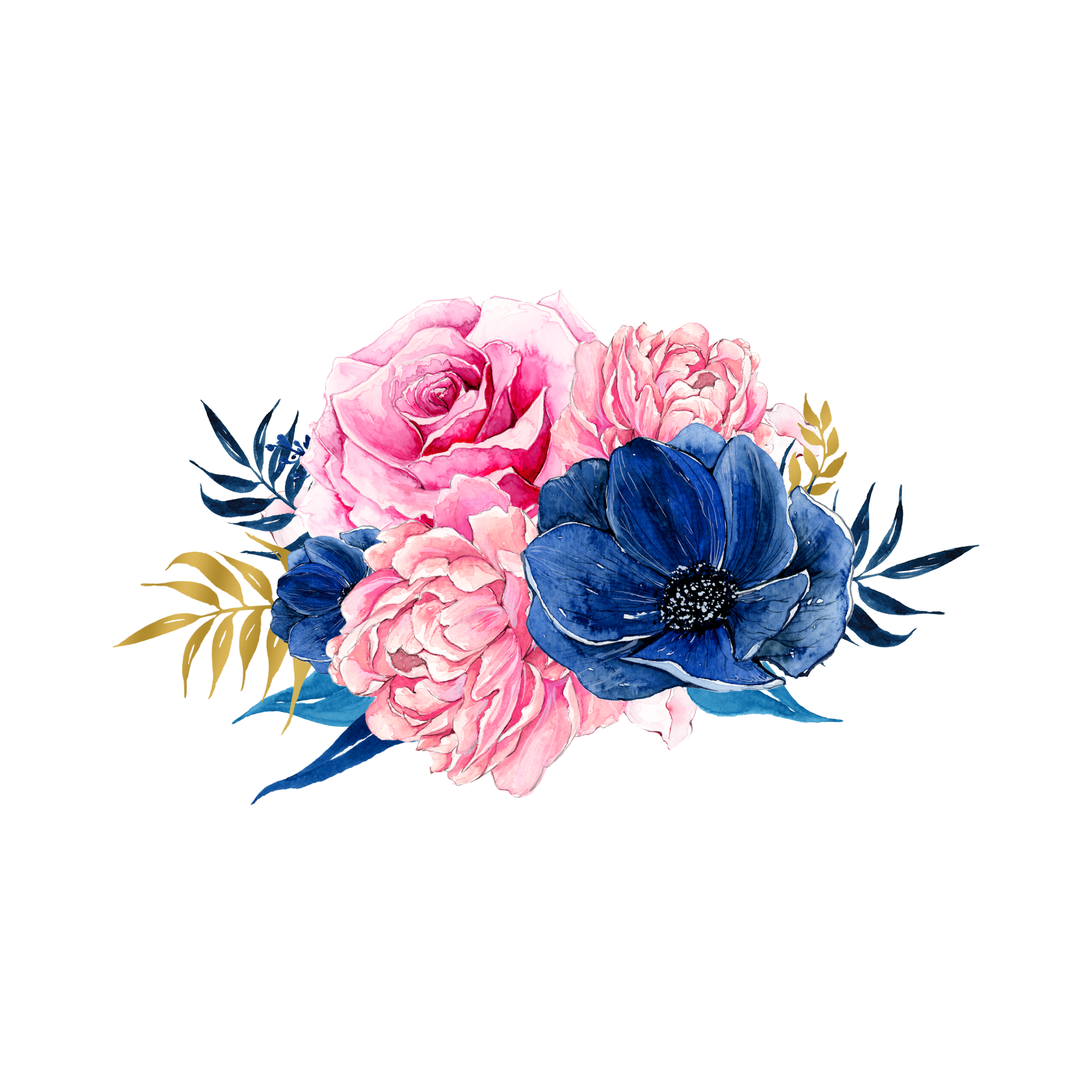 Download blue flowers floral bouquet - Sticker by Bianca