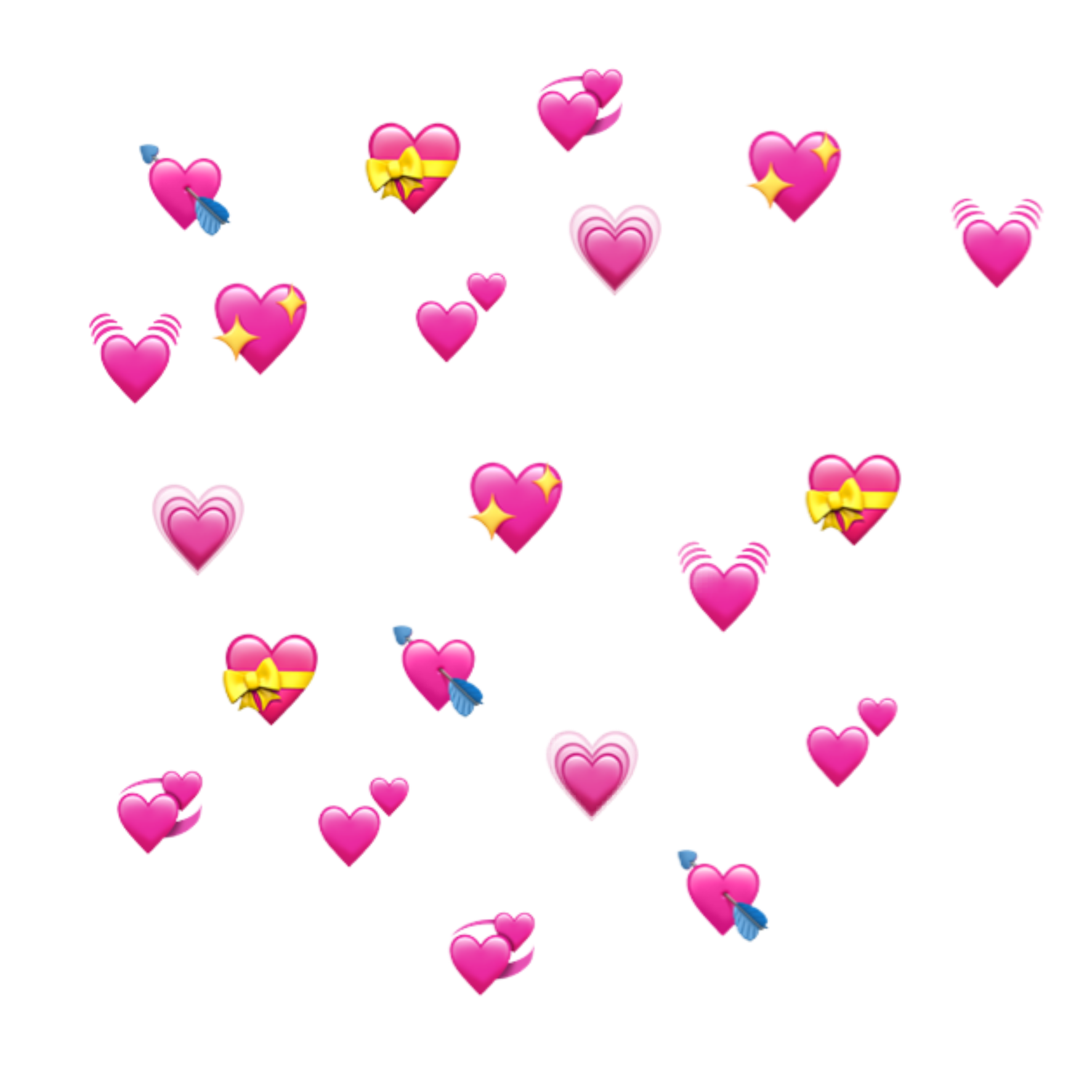 сердечки вокруг. эффект эмоджи. фон сердечки. эффект эмоджи. чёрные сердечки над головой.