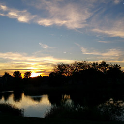 pond nature sunset