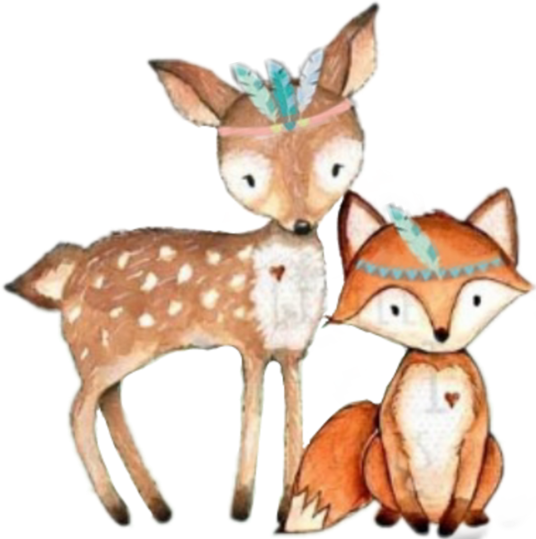 Tribal Fox Deer Woodland Forest Sticker By Girl