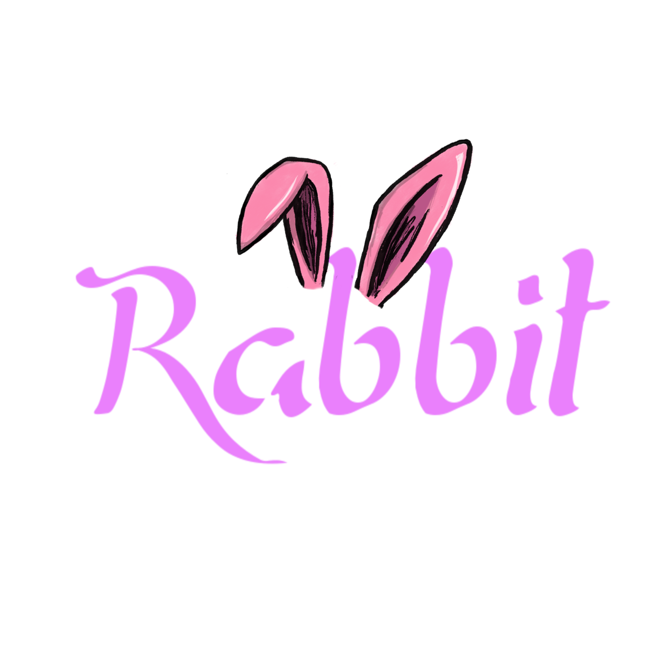 mq pink ears rabbit words sticker by @qoutesforlife