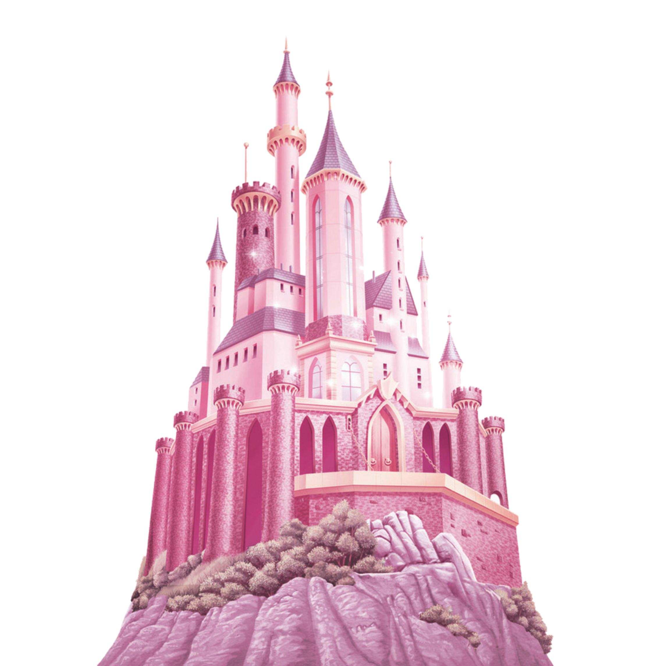 mq pink castle fantasy landscape...