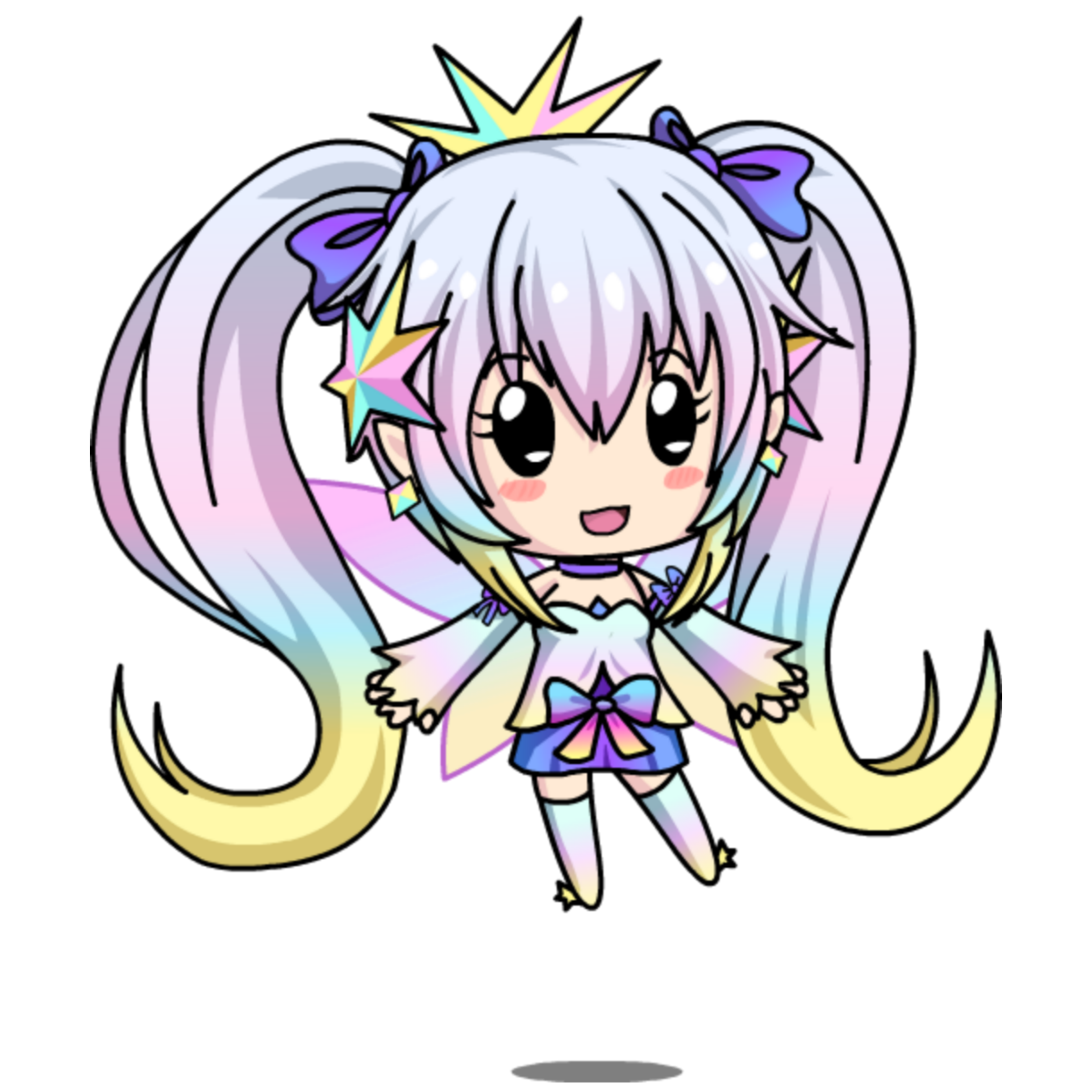 Mq Rainbow Girl Kawaii Chibi Sticker By Marras