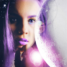 freetoedit galaxy purple girl picsarteffects