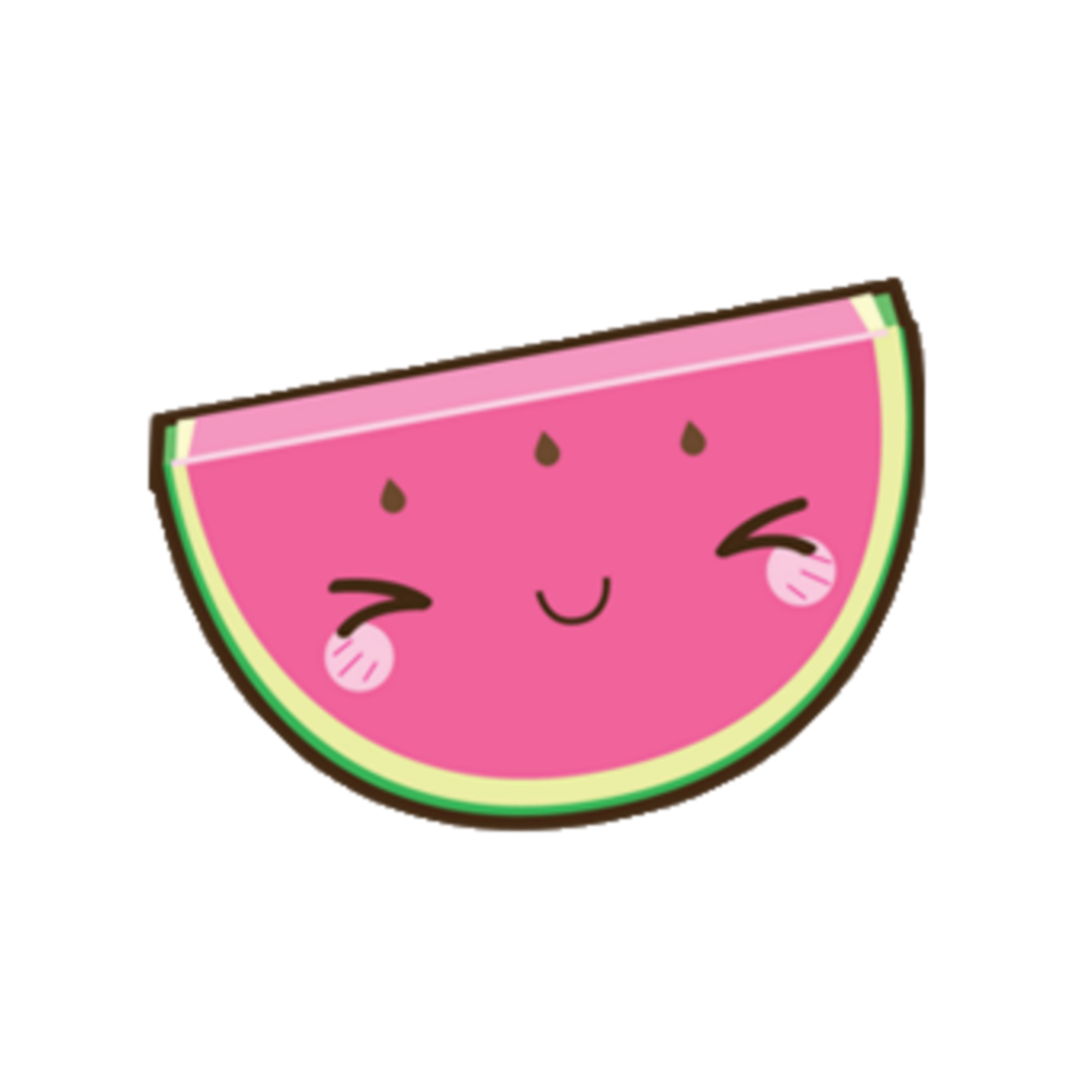 kawaii pink watermelon melon face sticker by @timjohansson.