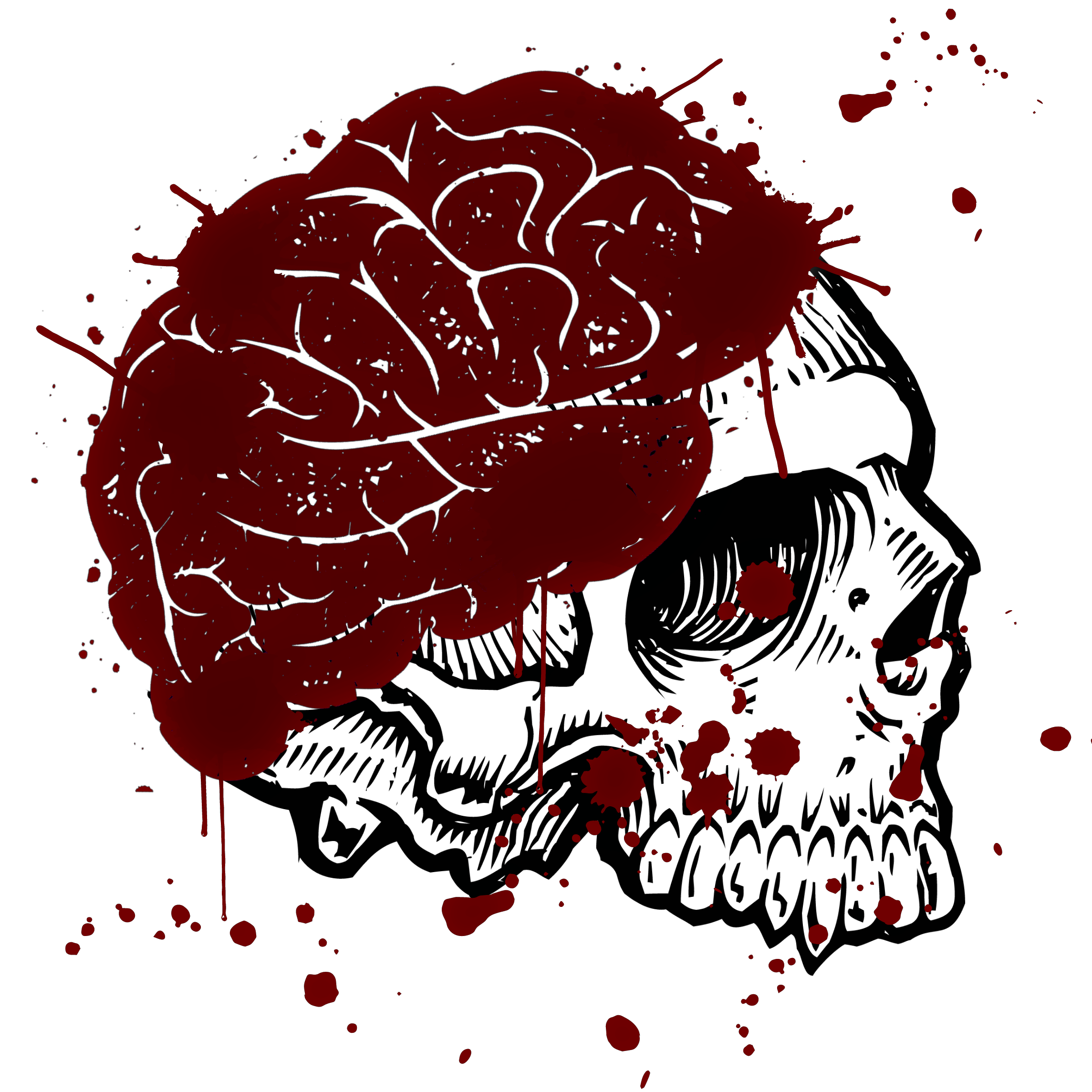 Skull Brain Blood Splatter