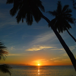 sunset paradise island pacificocean cookislands