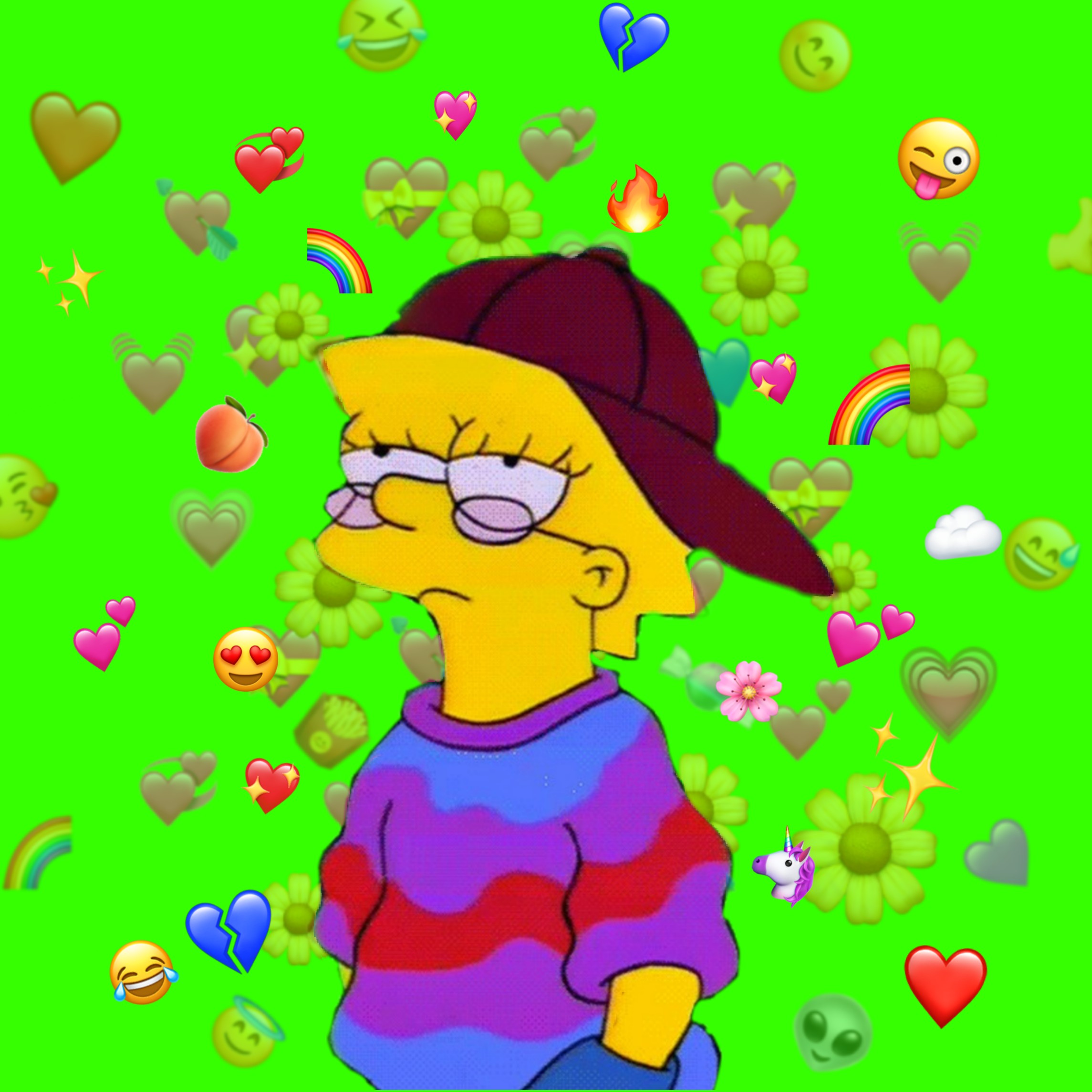 This visual is about freetoedit lisasimpson emojiiphone mood heart #freetoe...