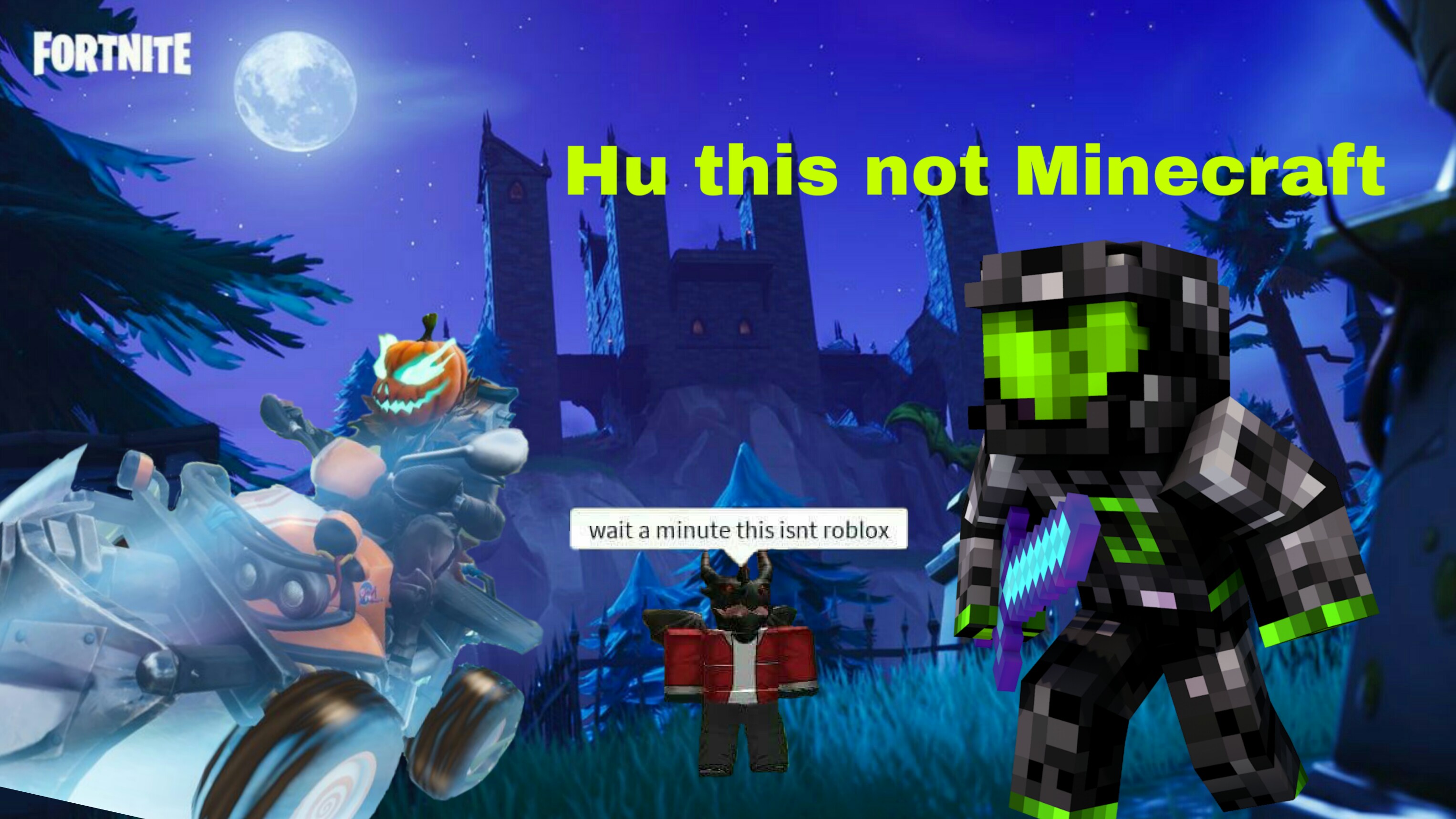 Fortnite X Minecraft X Roblox Image By Fnafstudios - minecraft fortnite mixed roblox