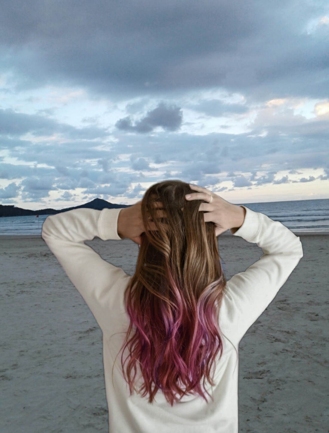 Freetoedit Playa Beach Hair Pelo Cabello Pink Rosa Tumb